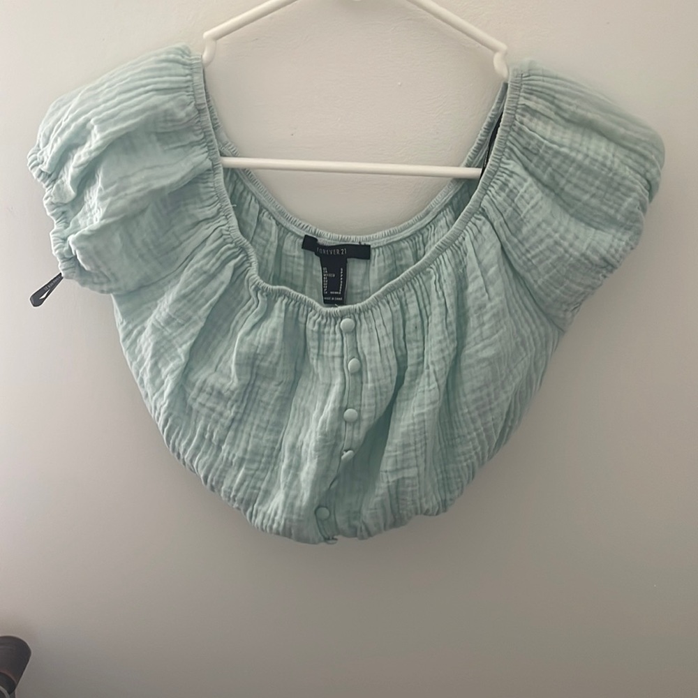 Light Blue Crop Top